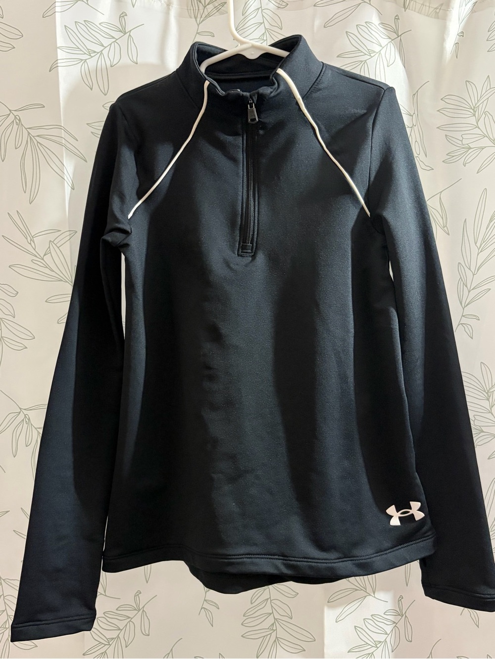 Under Armour Black Quarter-Zip Pullover with White Logo
